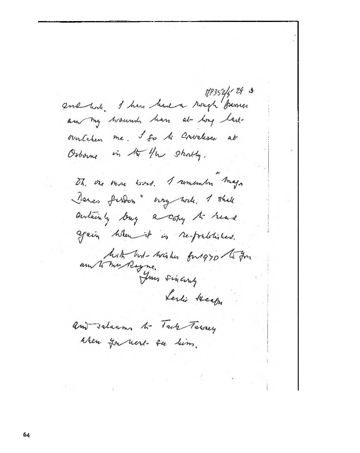 Letter to Dame Margery Perham
