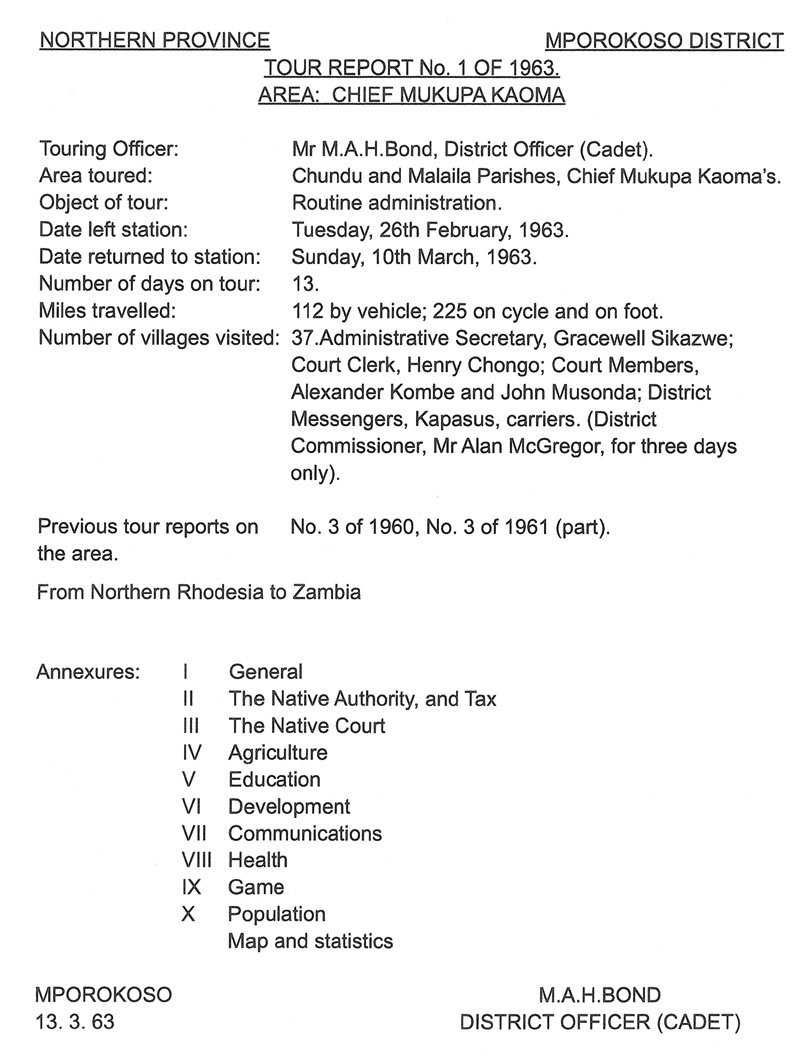 From Northern Rhodesia to Zambia: Recollections of a DO/DC 1962-73