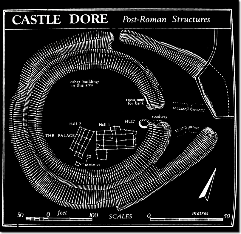Castle Dore as described in Ralegh Radford & Michael Swanton Arthurian Sites in the West (1975)