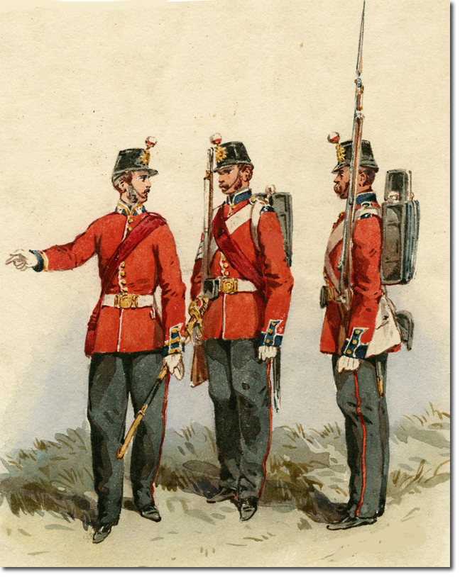Officer, Sergeant & Private c1860