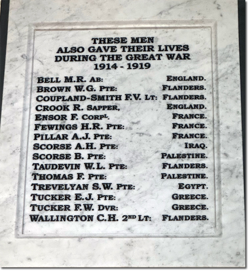 Sampford Peverell's War Memorial