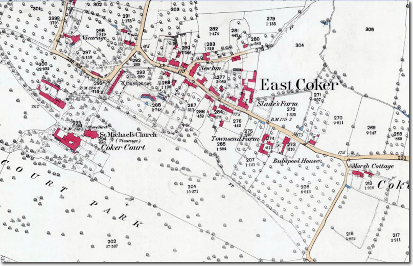 East Coker Late 19th Century Map