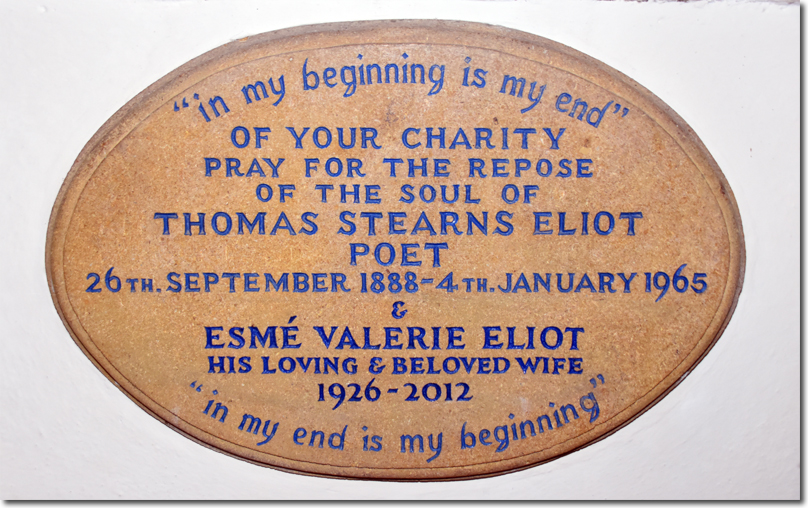 Corner of St Michael’s Church dedicated to T. S. Eliot